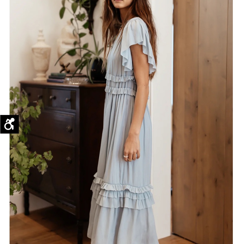 Women's Willa Ruffle Dress in Light Blue
